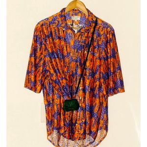 Collina Strada SEQUIN SUNNY BUTTON UP TOP NWOT